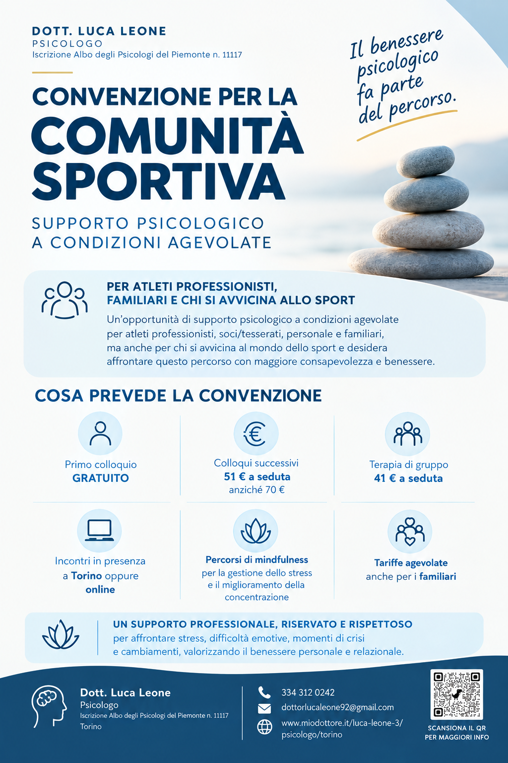 Convenzione per la comunità sportiva — Dott. Luca Leone, psicologo